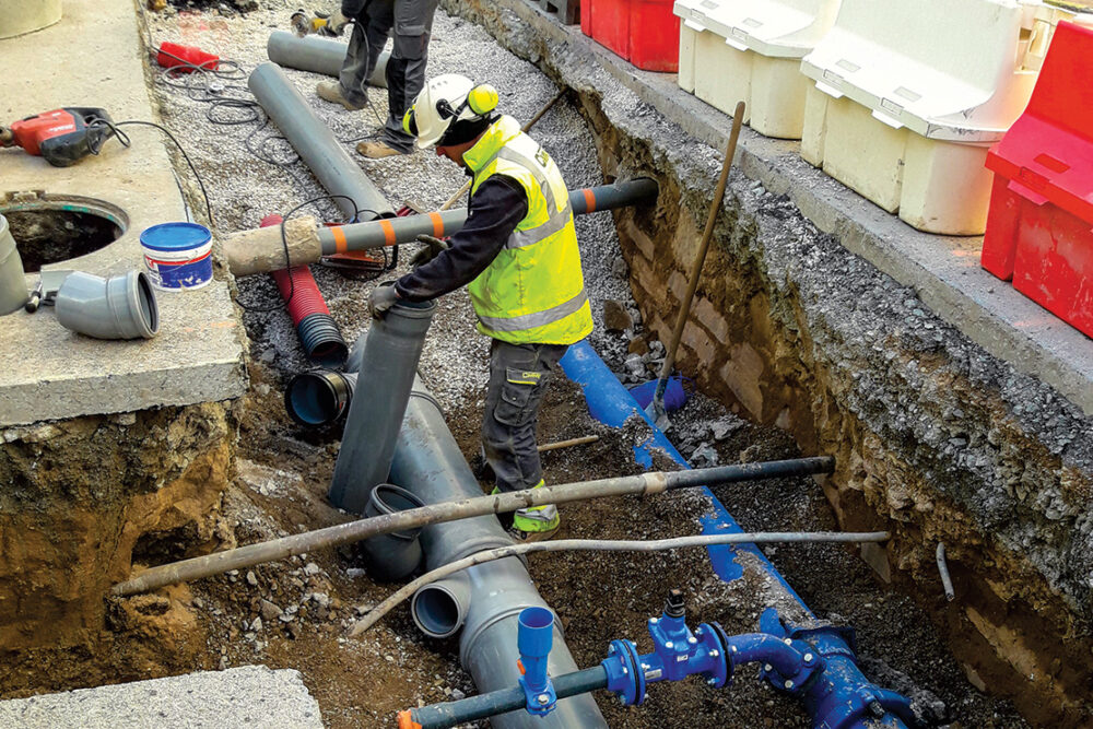Photo de travaux d'eau potable
