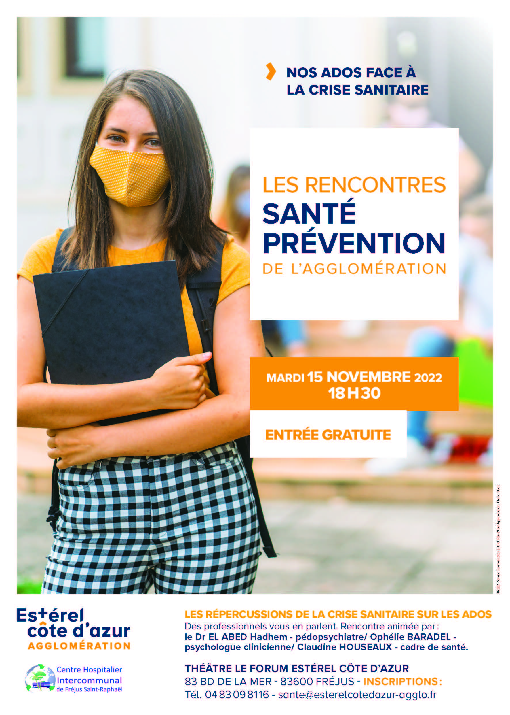 Affiche Conférence Les Rencontres Santé Prévention "Nos Ados face à la crise sanitaire"