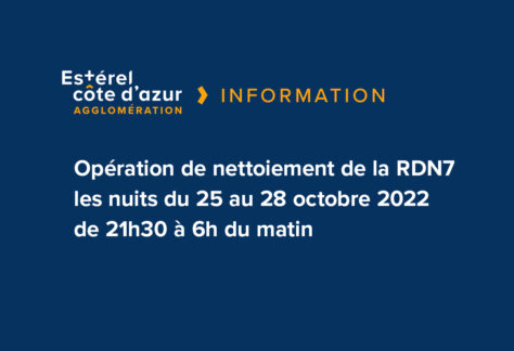 Nettoiement de la RDN7 entre Puget sur Argens et Roquebrune-sur-Argens les nuits du 25 au 28 octobre 2022