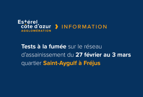 Information : test à la fumée sur le réseau d'assainissement du 27 février au 3 mars quartier Saint-Aygulf à Fréjus