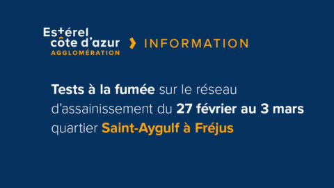 Information : test à la fumée sur le réseau d'assainissement du 27 février au 3 mars quartier Saint-Aygulf à Fréjus