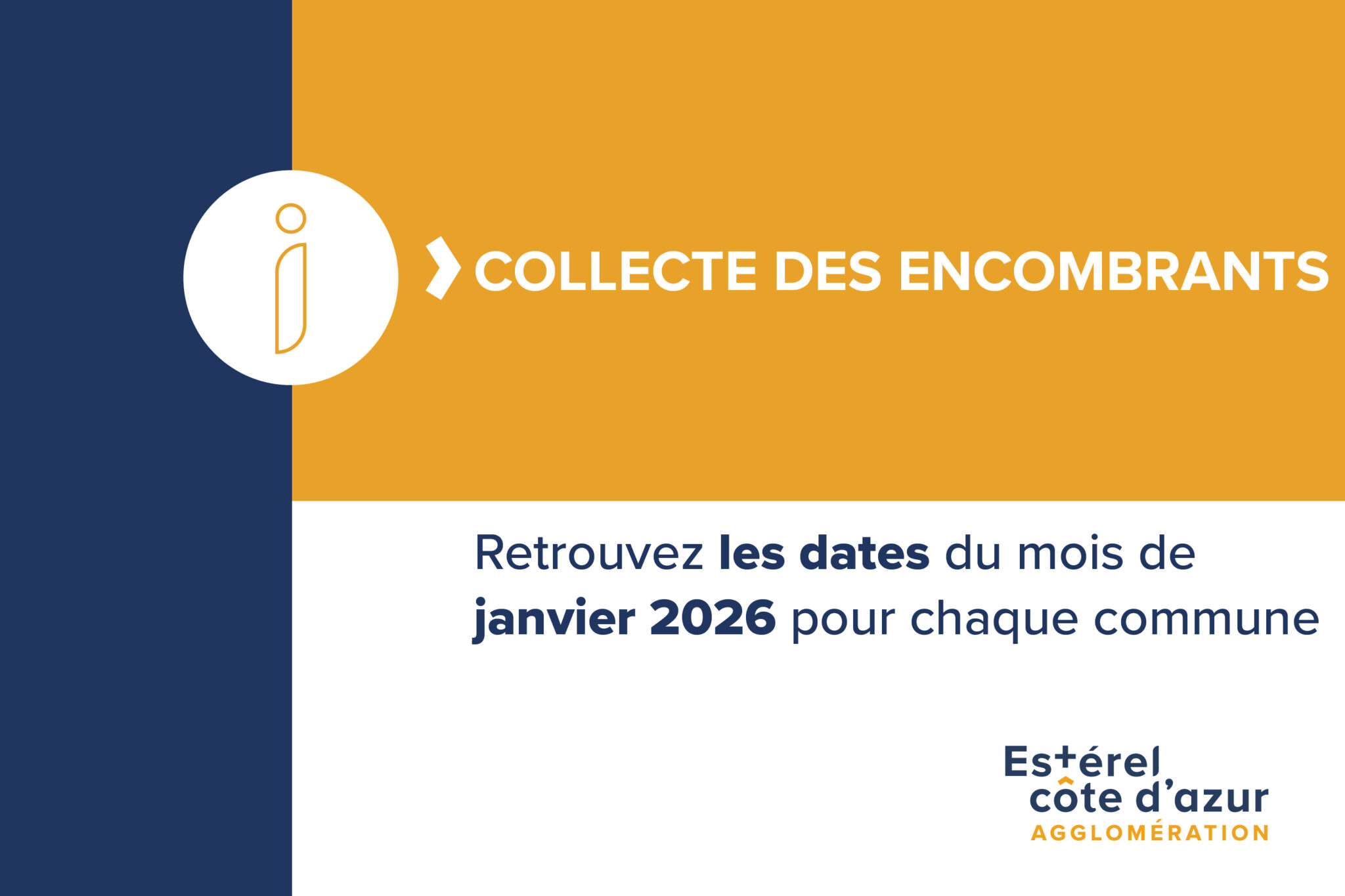 Janvier : dates de collecte des encombrants