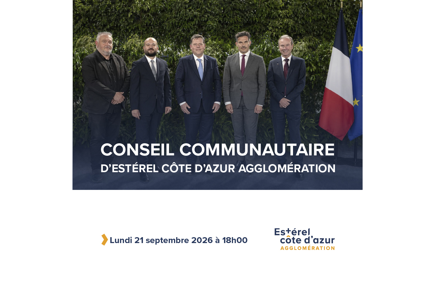Conseil Communautaire : prochaine séance le lundi 21 septembre 2026